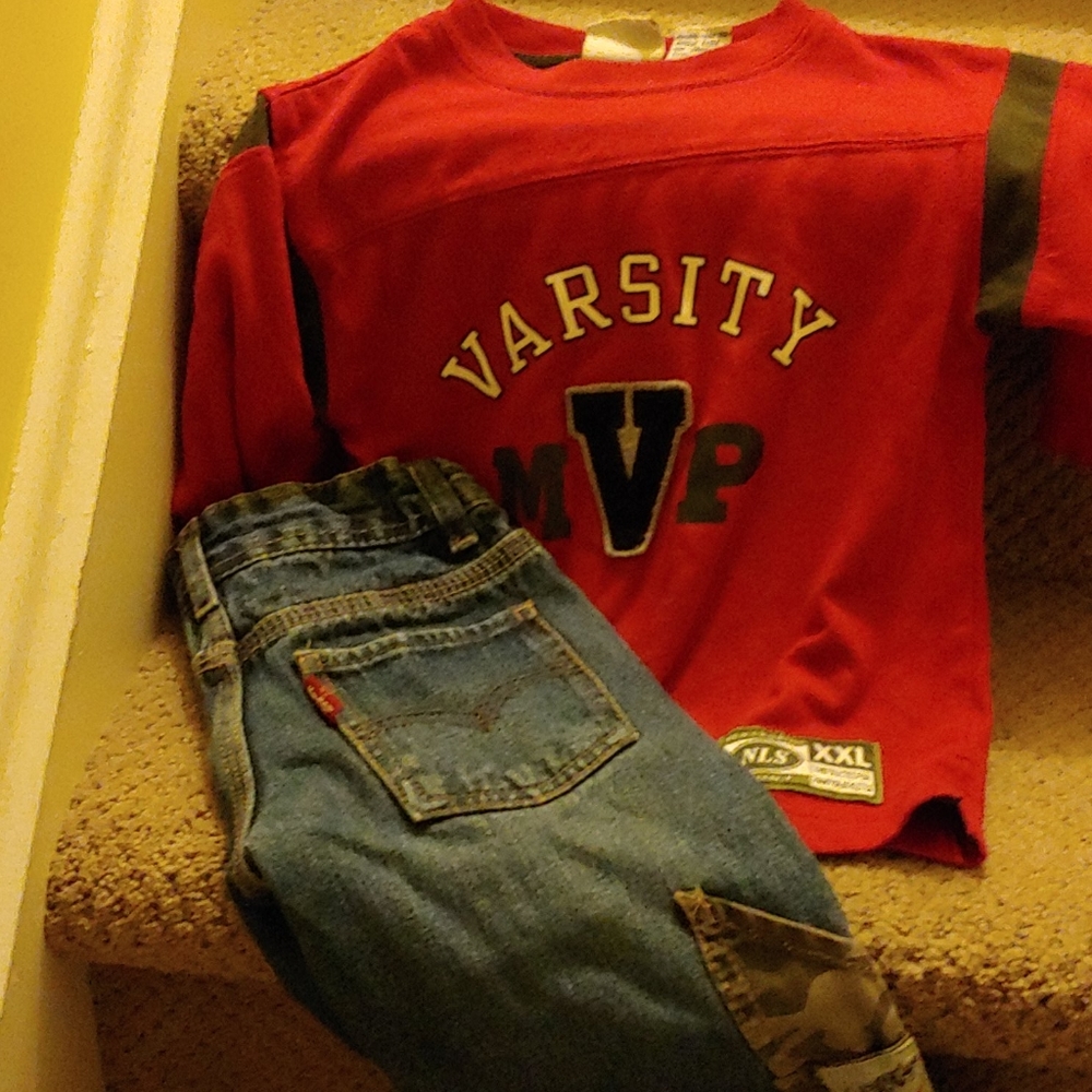 Cute denim and LS t